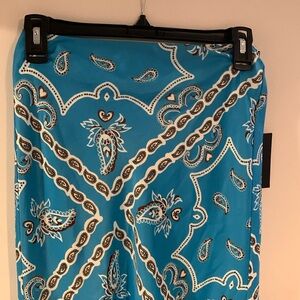 NWT 4SI3NNA Valeria Bandana Print Midi Skirt